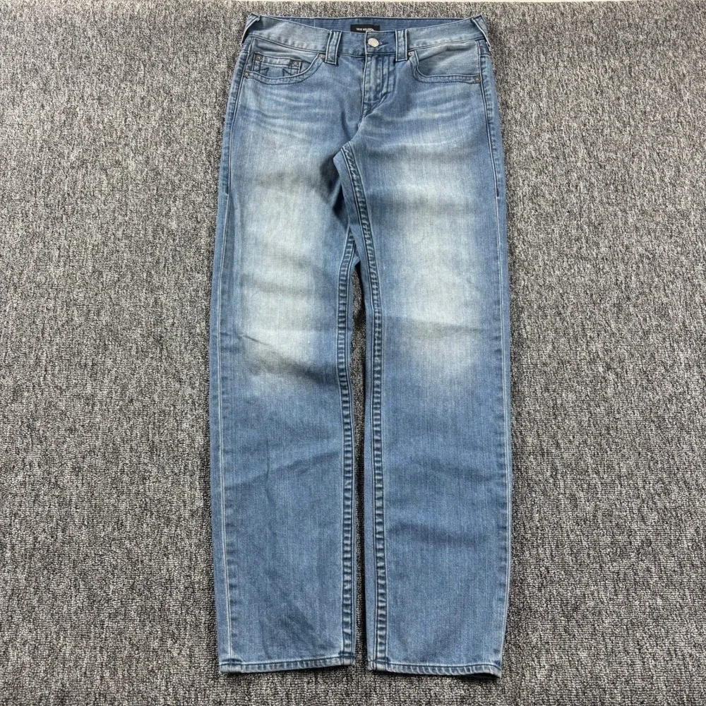 Y2K True Religion Geno Slim Straight Light Wash DenimJeans Size 32